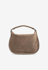 Chloé Marcie Suede Shoulder Bag Taupe CH26SS881P37 20E