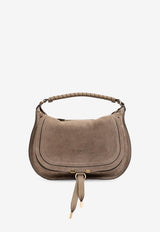 Chloé Marcie Suede Shoulder Bag Taupe CH26SS881P37 20E