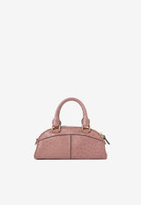 Chloé Small Bowling Shoulder Bag in Ostrich-Effect Leather Purple CH26SS956Q81 26S
