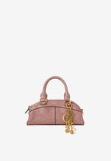 Chloé Small Bowling Shoulder Bag in Ostrich-Effect Leather Purple CH26SS956Q81 26S