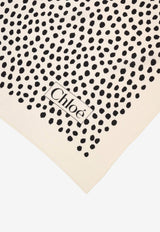 Chloé Spotted Silk Square Scarf Beige CH26STC06SJC 94Q