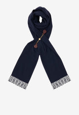 Chloé Horse Medal Wool Scarf Navy CH26STS01WLB 4C4