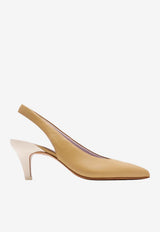 Chloé Suzie 55 Leather Slingback Pumps Beige CH26U18HXD 24F