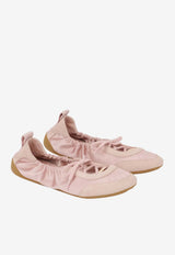 Chloé Kick Satin and Suede Ballet Flats Pink CH26U19SVH 6C6