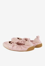 Chloé Kick Satin and Suede Ballet Flats Pink CH26U19SVH 6C6