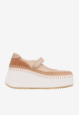 Chloé Nama Mary-Jane Platform Sneakers Beige CH26U19TYA 265