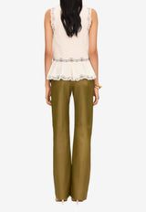 Chloé Straight-Leg Leather Pants Khaki CH26UCP01201 3D2