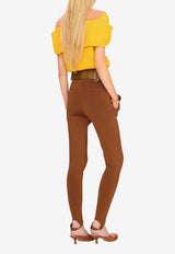 Chloé Stirrup Pants in a Jacquard Knit Brown CH26UMT07731 204