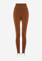 Chloé Stirrup Pants in a Jacquard Knit Brown CH26UMT07731 204