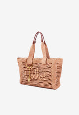Chloé Summer Banana East-West Raffia Tote Bag Beige CH26US904P08 24M