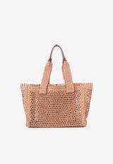 Chloé Summer Banana East-West Raffia Tote Bag Beige CH26US904P08 24M