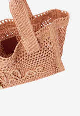 Chloé Summer Banana East-West Raffia Tote Bag Beige CH26US904P08 24M