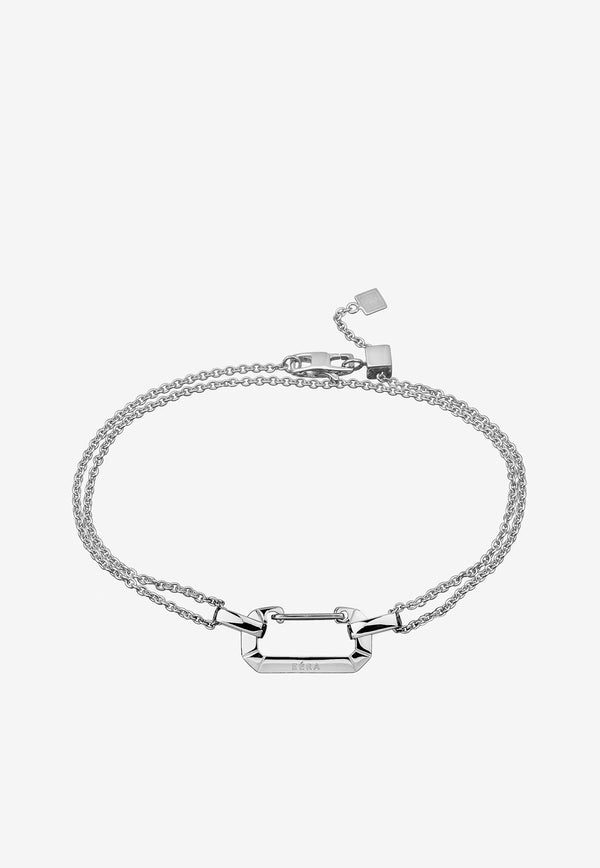 EÉRA Chiara Double Chain Bracelet in 18-karat White Gold Silver CHBRPL02U1