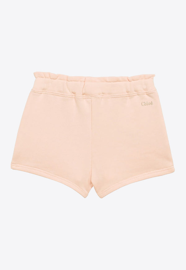 Chloé Kids Girls Bow-Detailed Mini Shorts Pink CHC20018-ACO/O_CHLOE-45F