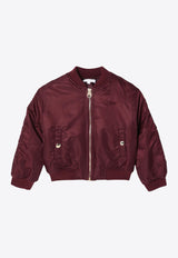 Chloé Kids Girls Nylon Bomber Jacket CHC20265-BNY/P_CHLOE-95D CHC20265-BNY/P_CHLOE-95D_621-12