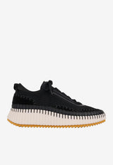 Chloé Nama Suede Stitched Sneakers Black CHC22S579Y0 001