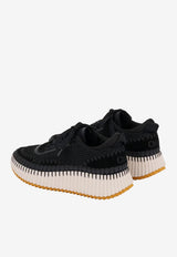 Chloé Nama Suede Stitched Sneakers Black CHC22S579Y0 001