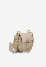 Chloé Small Tess Leather and Suede Crossbody Bag Beige CHC22SS153G316H3 Nude