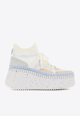 Chloé Nama Wedge Sneakers White CHC23A909Y040V Pearl Blue