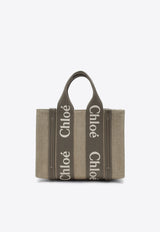 Chloé Woody Canvas Tote Bag Gray CHC23AS397L17/R_CHLOE-036