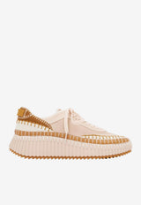 Chloé Nama Leather Stitched Sneakers Pink CHC24A00RMS 6I5