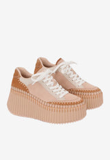 Chloé Nama Platform Wedge Sneakers Brown CHC24A02IMS 265