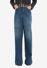 Chloé Wide-Leg Washed Jeans Denim CHC24ADP02150 402