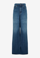 Chloé Wide-Leg Washed Jeans Denim CHC24ADP02150 402