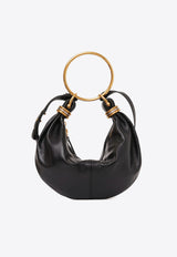 Chloé Small Bracelet Grained Leather Hobo Bag Black CHC24AS611N72001 Black