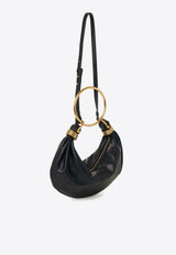 Chloé Small Bracelet Grained Leather Hobo Bag Black CHC24AS611N72001 Black