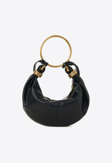 Chloé Small Bracelet Grained Leather Hobo Bag Black CHC24AS611N72001 Black