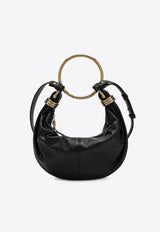 Chloé Small Bracelet Glossy Leather Hobo Bag Black CHC24AS611N72/R_CHLOE-001