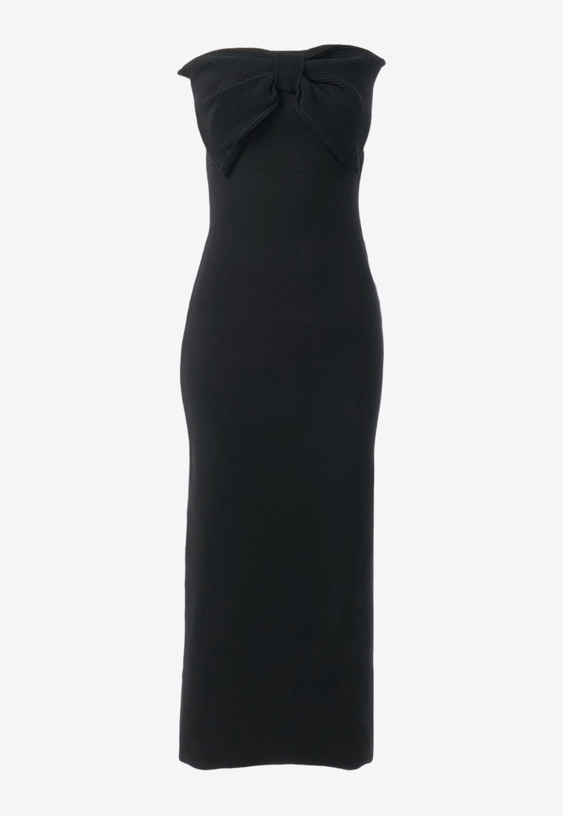 Chloé Strapless Bow Midi Dress CHC24SMR08580001 BLACK
