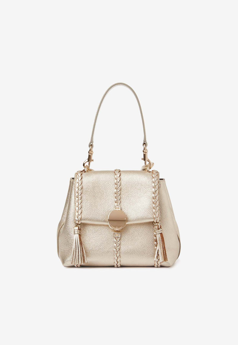 Chloé Small Penelope Leather Top Handle Bag CHC24US567N379DJ LIGHT GOLD