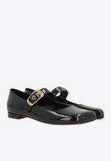 Chloé Polly Patent Leather Mary-Jane Ballet Flats Black CHC24W07BOR001 Black