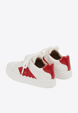 Chloé Lauren Leather Sneakers White CHC24W953OB638 Blooming Red