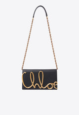 Chloé Iconic Logo Calf Leather Shoulder Bag Black CHC24WS514O32001 Black