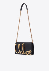 Chloé Iconic Logo Calf Leather Shoulder Bag Black CHC24WS514O32001 Black