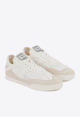 Chloé Kick Leather and Mesh Sneakers White CHC25S07IPL20S Cloudy Cream