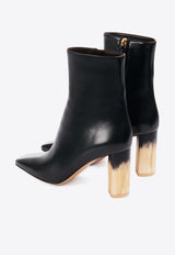Chloé Georgia 85 Calf Leather Ankle Boots Black CHC25S07XQJ001 Black