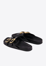 Chloé Polly Leather Slides Black CHC25S08PQJ001 Black