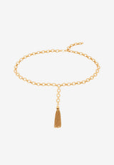 Chloé Pompoms Signature Brass Belt Gold CHC25SC090CB7 9DC