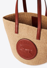 Chloé Large Horse Medal Basket Bag Brown CHC25SS591O8227S Sepia Brown