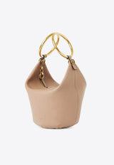 Chloé Small Bracelet Shoulder Bag in Grained Leather Pink CHC25SS618O37527 Woodrose