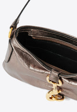 Chloé Kerala 25 Metallized Leather Shoulder Bag Gray CHC25SS743O54074 Shiny Grey