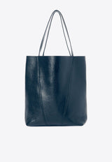 Chloé Spin Grained Leather Tote Bag Blue CHC25SS811N8444Q Tapestry Blue