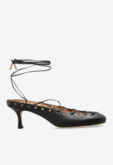 Chloé Ghillies 60 Leather Lace-Up Pumps Black CHC25U10DRI001 Black
