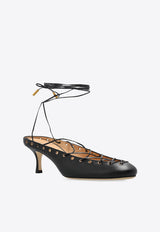 Chloé Ghillies 60 Leather Lace-Up Pumps Black CHC25U10DRI001 Black