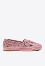 Chloé Island Crochet Knit Espadrilles Pink CHC25U10MRG6K5 Light Rosewood