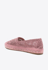 Chloé Island Crochet Knit Espadrilles Pink CHC25U10MRG6K5 Light Rosewood